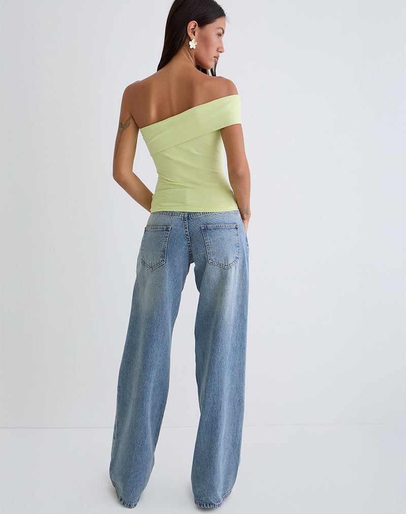 Image of Marga One Shoulder Top in Pistachio
