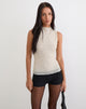 Image of Marista Top in Cream Polka Mesh Plisse