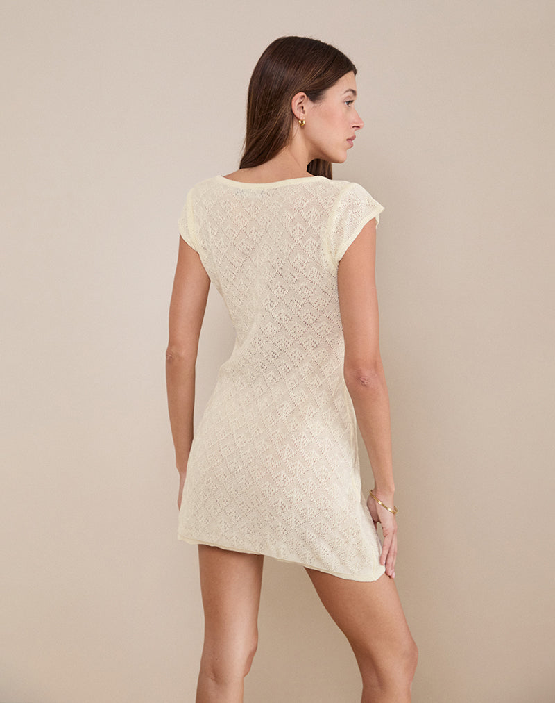 Image of Mariza Mini Dress in Pointelle Ivory