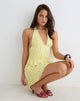 Image of Marty Mini Dress in Drape Sequin Lace Lime