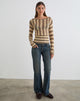 Image of Maude Top in Stripe Taupe and Neutral