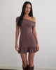 Image of Maufa Mini Dress in Jersey Deep Taupe