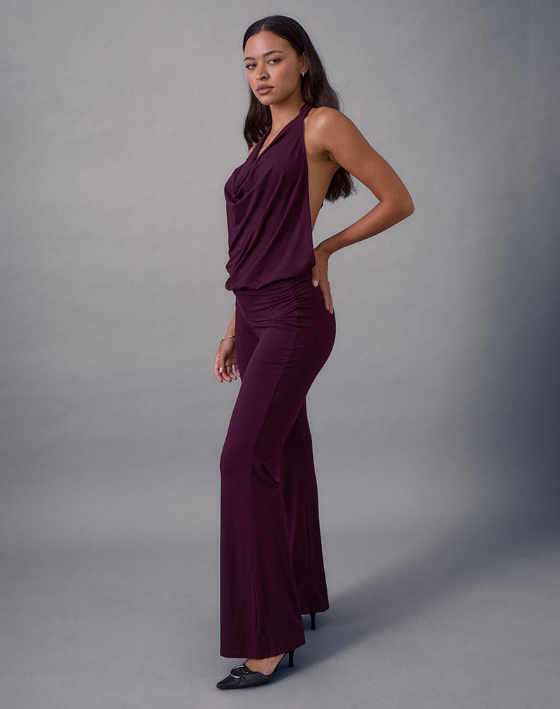 Mayla Backless Jumpsuit in Fig