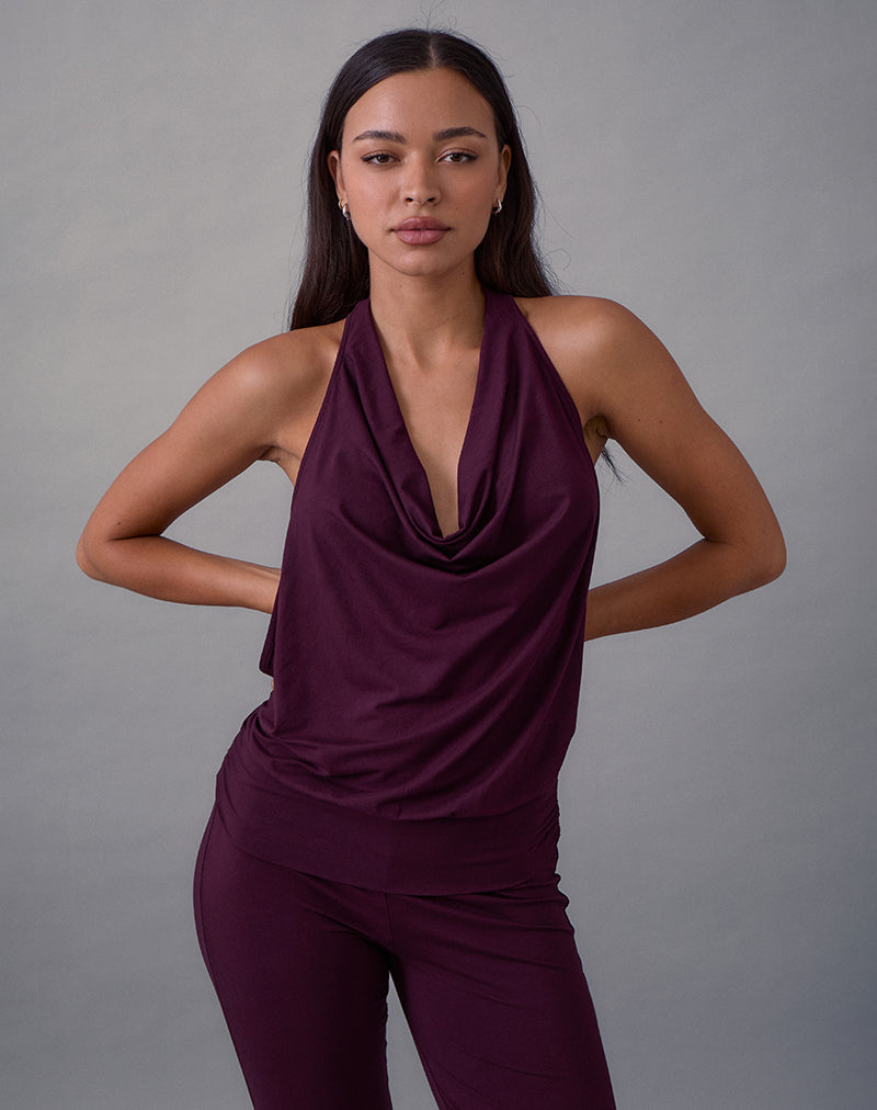 Mayla Backless Jumpsuit in Fig