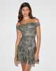 Image of Meden Mini Dress in Sequin Green Grey