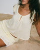 Image of Merisso Scoop Neck Keyhole Top in Crinkle Butter Yellow