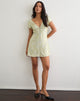 Image of Miel Button Up Mini Dress in Jacquard Sage Green