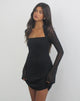 Image of Milan Mini Dress with Shrug in Mesh Black