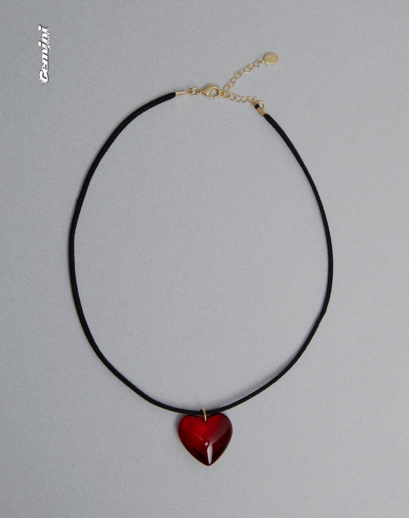 Mimi Glass Heart Necklace by Gemini Jewels