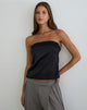 Image of Minae Bandeau Top in Satin Black