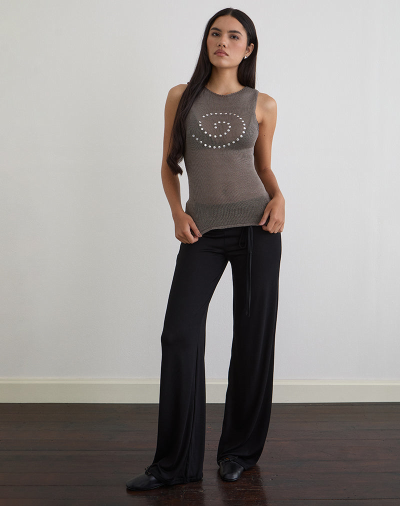 Miraya Top in Studded Sheer Knit Iron