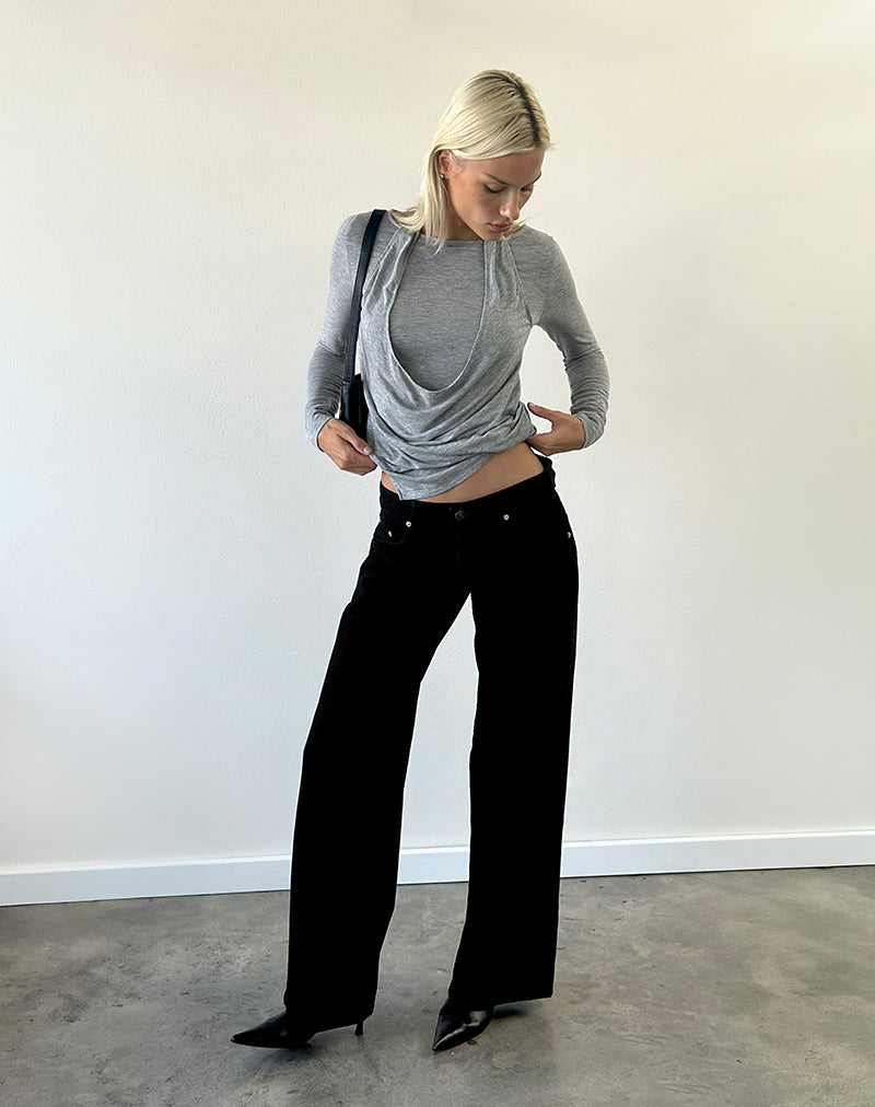 Image of Low Rise Roomy Jeans in Rinse Black
