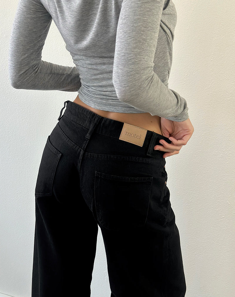Image of Low Rise Roomy Jeans in Rinse Black