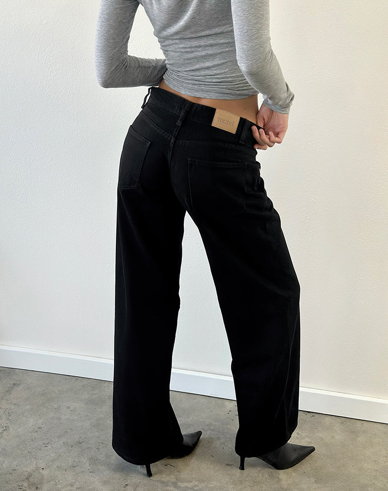 Image of Low Rise Roomy Jeans in Rinse Black