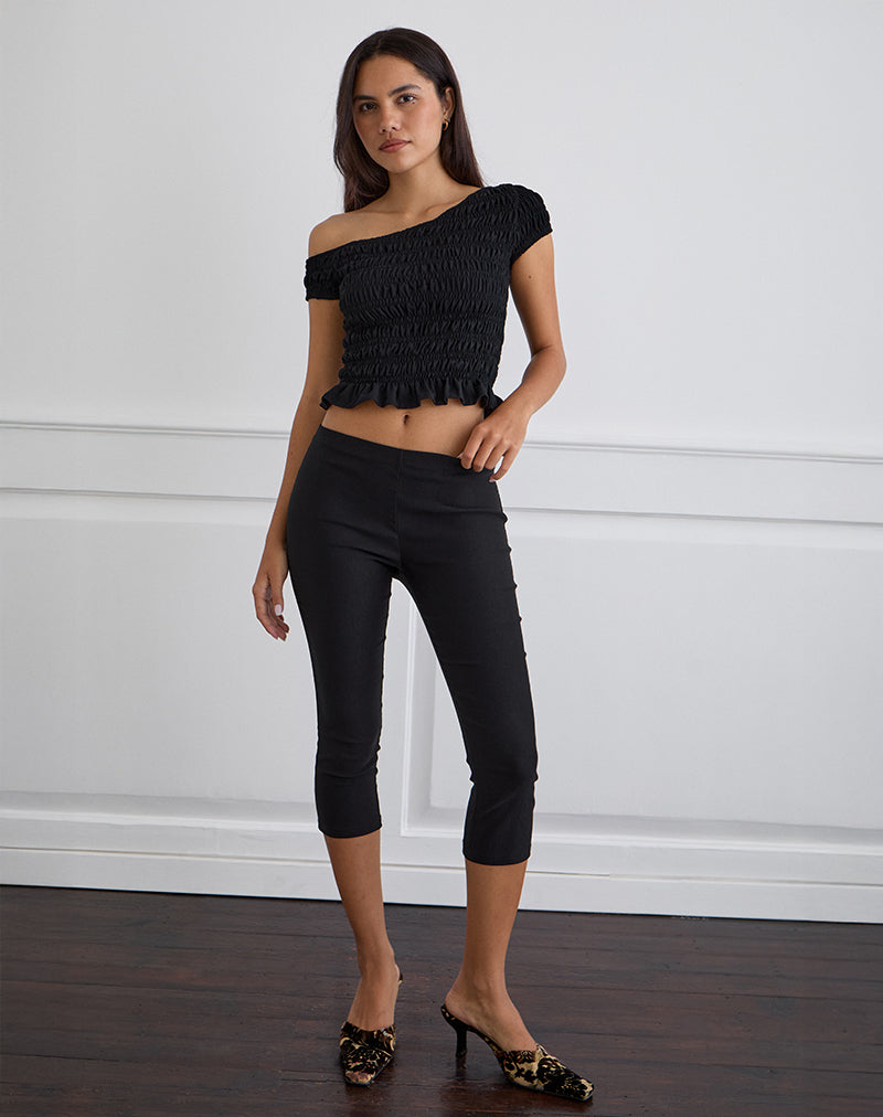 Image of Mirita Shirred Top in Black