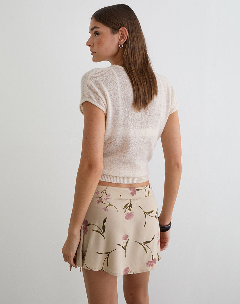 Image of Mokono Mini Skirt in Bloom Leafy Taupe