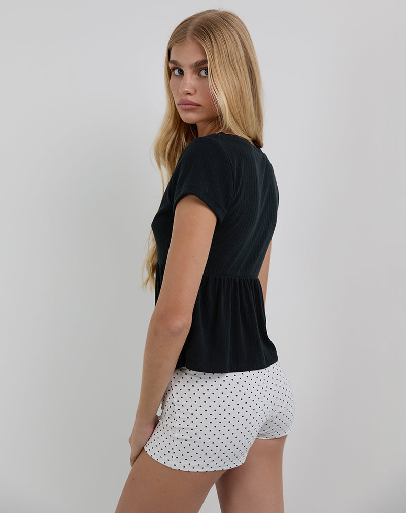 Image of Monia Plunge Top in Pointelle Black