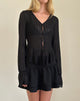 Image of Morgana Flute Knit Cardigan in Black