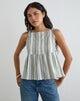 Image of Myles Top in Sage Stripe