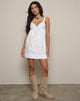 Image of Melda Tea Mini Dress in Poplin White