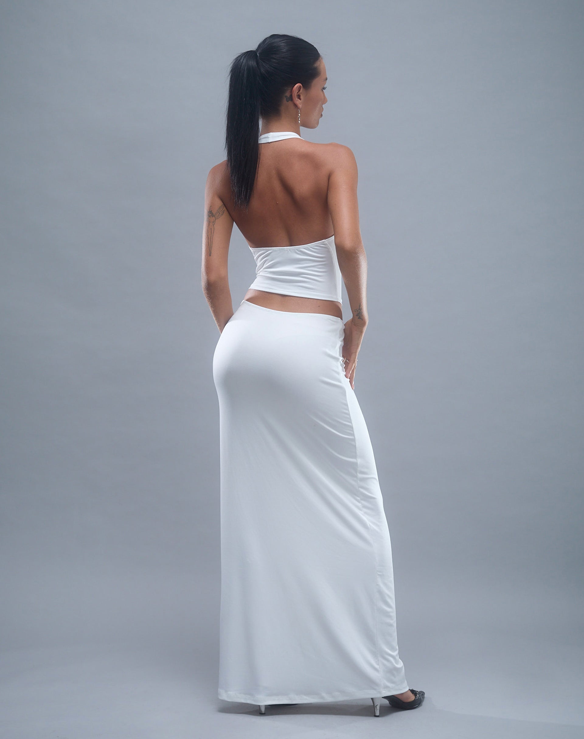 Image of Rim Jersey Maxi Skirt in Ivory