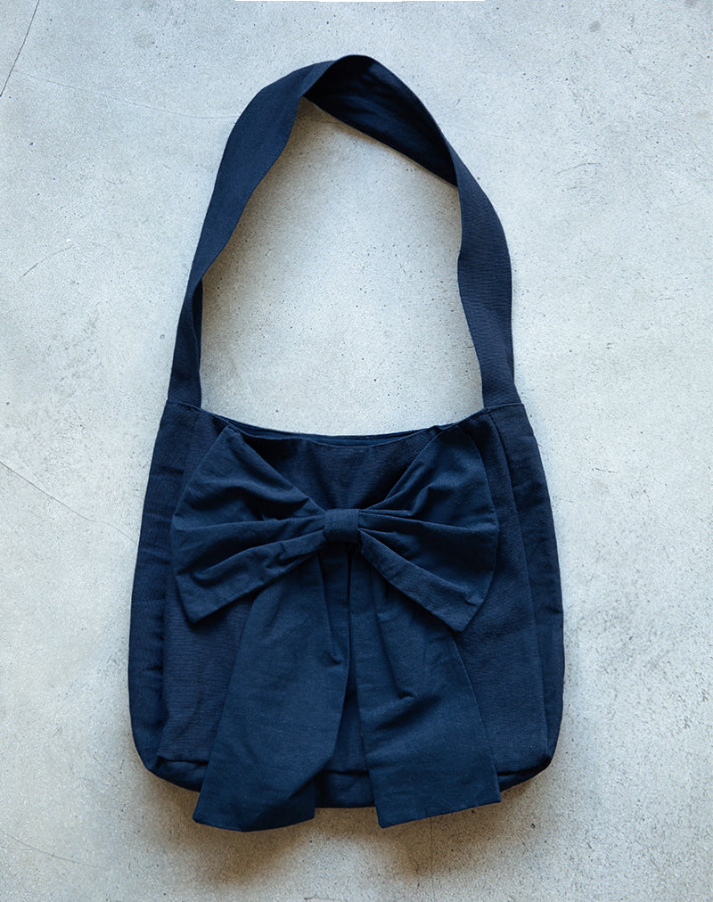 image of Nagi Bag in Navy with Navy Bow