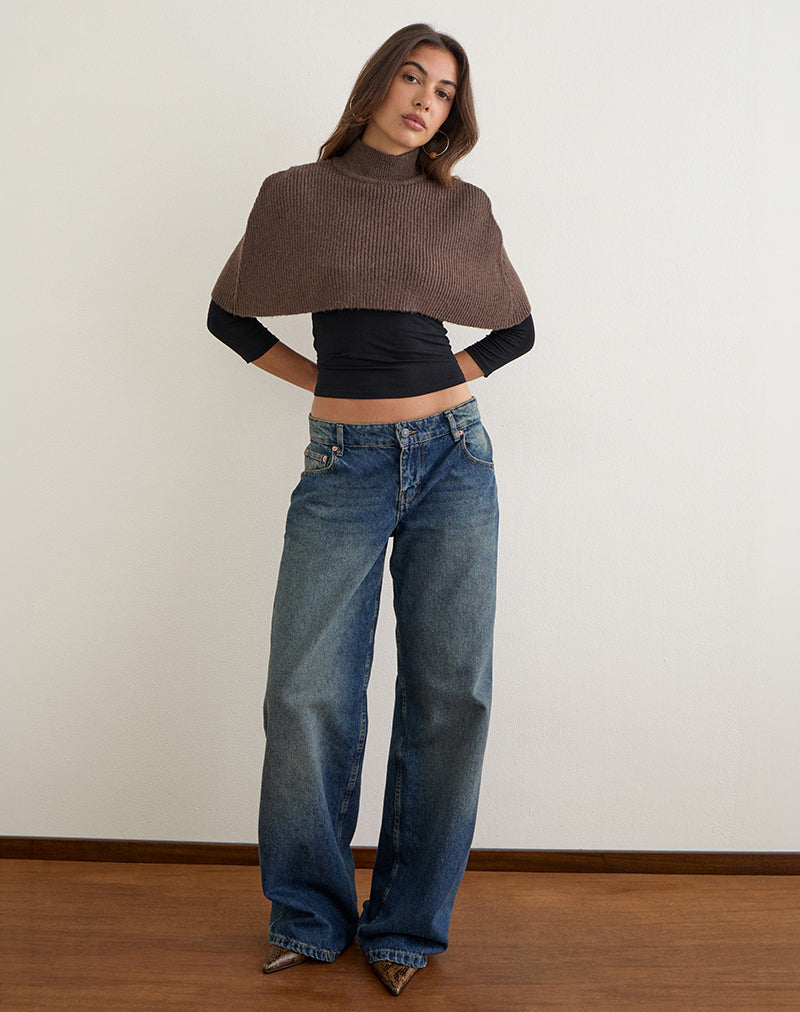 Image of Nagia Shrug in Knit Dark Chocolate