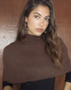 Image of Nagia Shrug in Knit Dark Chocolate
