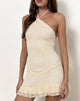Image of Nairi Halterneck Mini Dress in Lace Cream