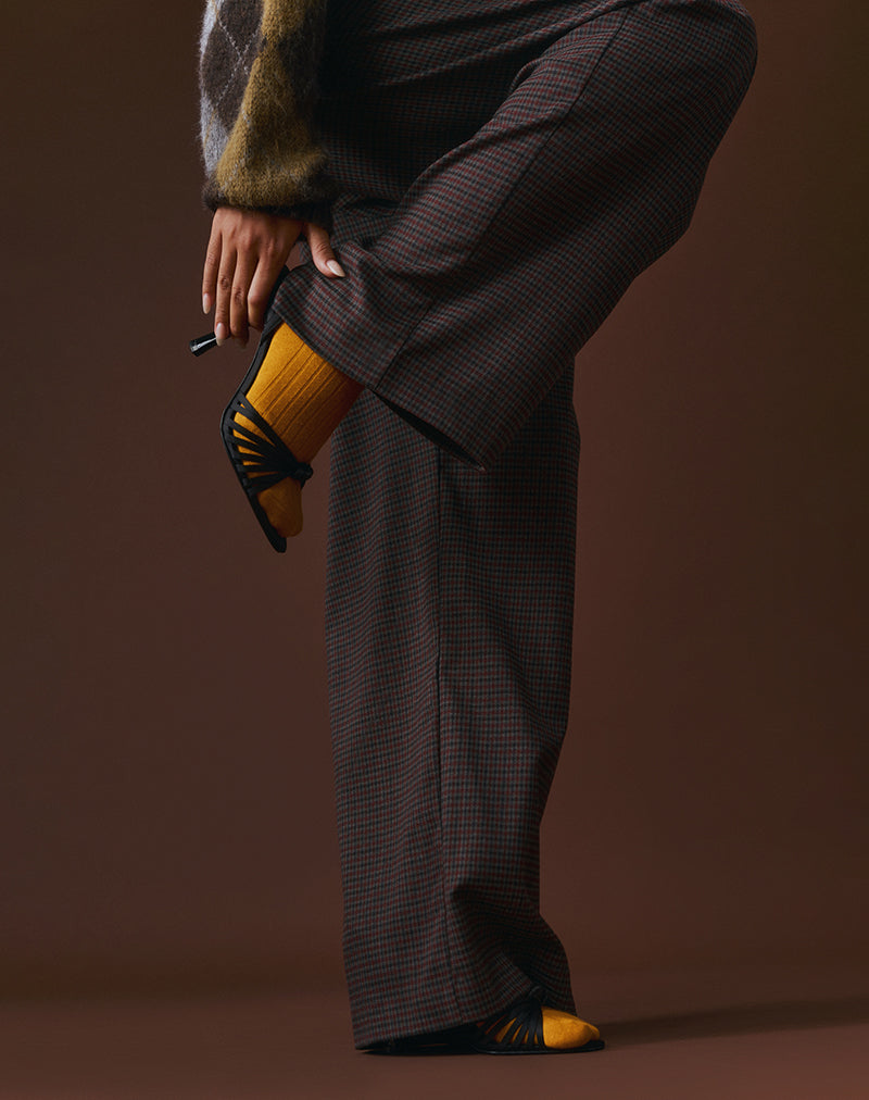 Nala Trouser in Heavy Woven Check Blue and Red