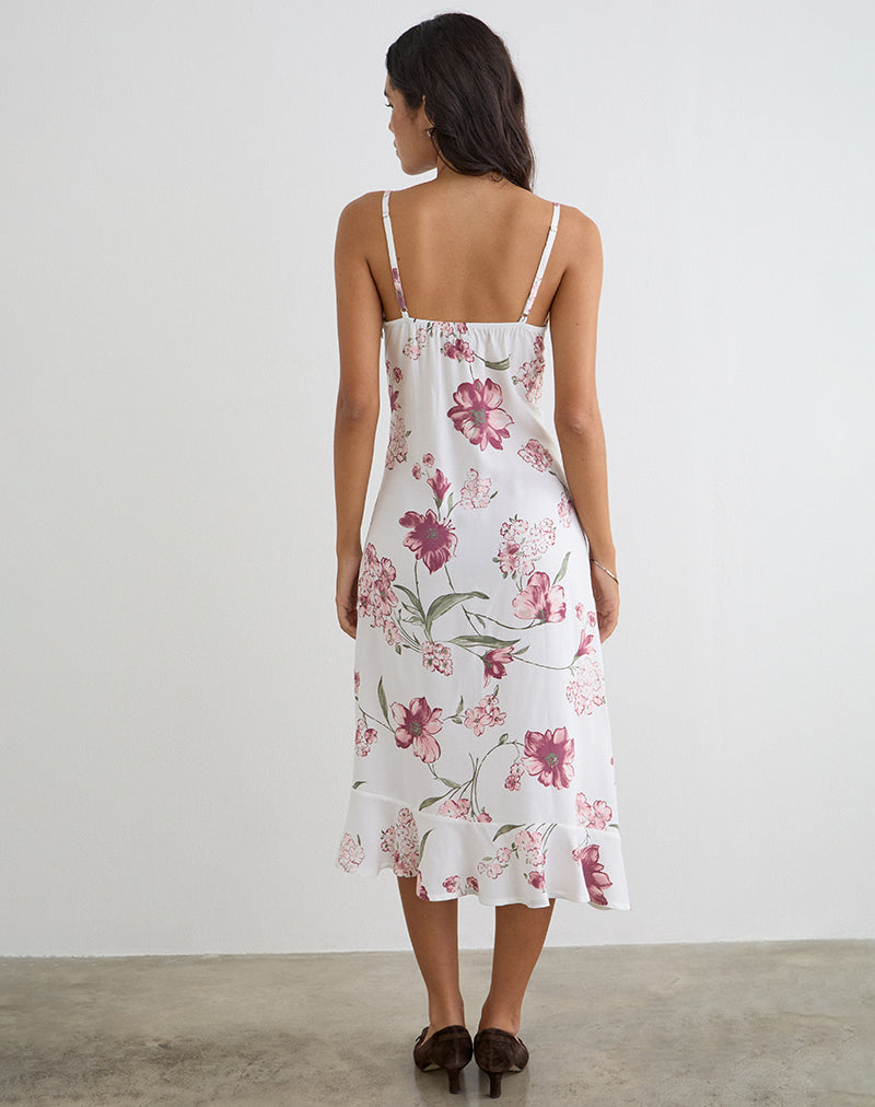 Image of Nalami Midi Dress in Femme Floral White