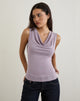 Image of Nali Cowl Knot Top in Cupro Lavender