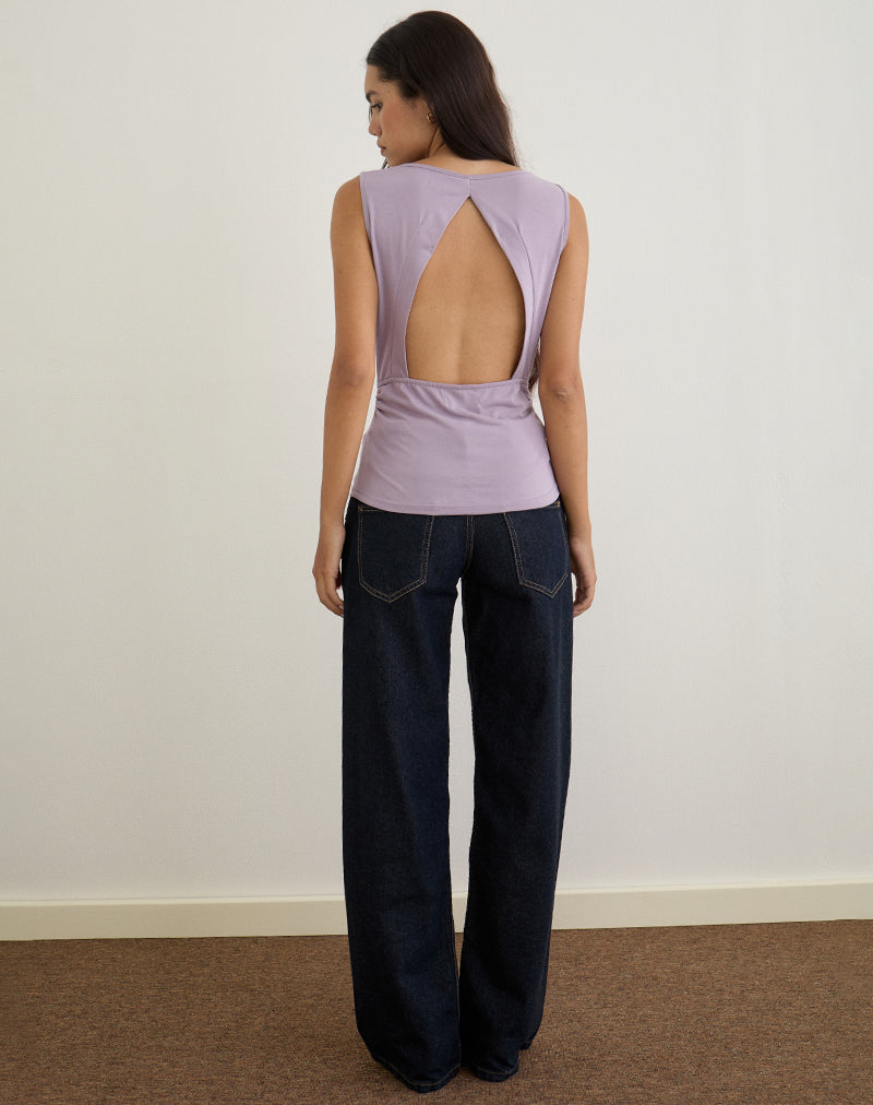 Image of Nali Cowl Knot Top in Cupro Lavender