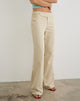 Image of Nalita Trouser in Beige with Buckle Waist