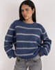 Image of Namirta Jumper in Blue with Grey Stripe