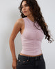 image of Naoko Ruched Tank Top in Dusky Pink
