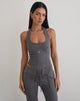 Image of Nasya Halter Top in Tailoring Charcoal