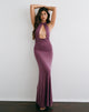 Image of Naveli Halter Maxi Dress in Cupro Deep Purple
