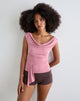 Image of Neida Drape Top in Cupro Pink