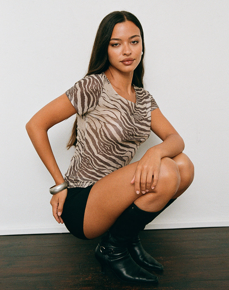 Image of Neko Top in Mesh Wild Animal Neutral