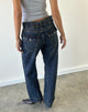 Image of Low Rise Cinch Twisted Seam Jean in Dirty Green