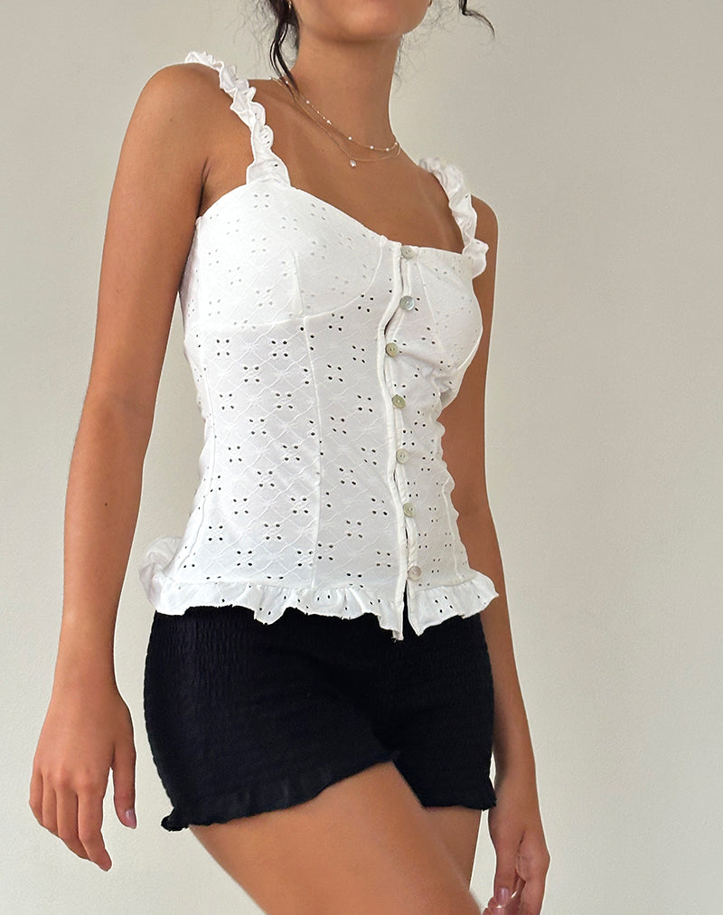 Image of Neroli Corset Top in Broderie White