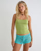 Image of Neya Hot Pant in Crochet Knit Aqua Sky