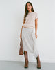 Image of Neza Midi Skirt in White Basic Polka Black