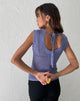 Image of Nibura Open Back Vest Top in Blue Knit