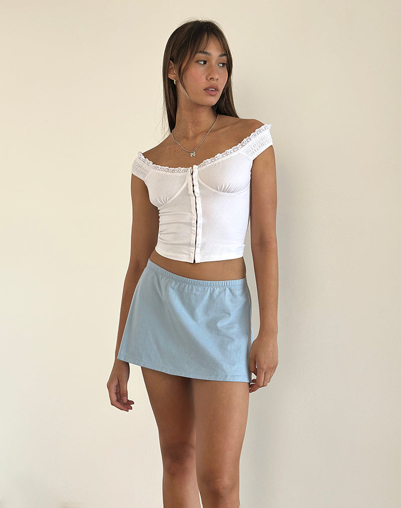 Image of Nidya A-Line Mini Skirt in Nantucket Blue