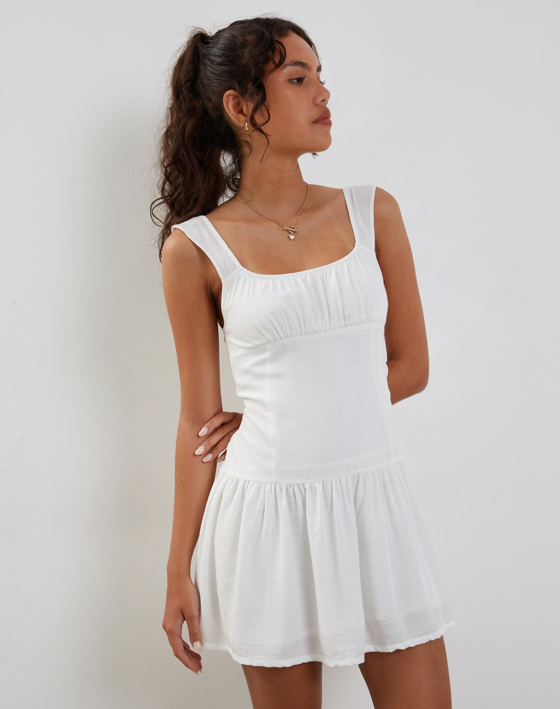 Image of Nihao Mini Dress in White