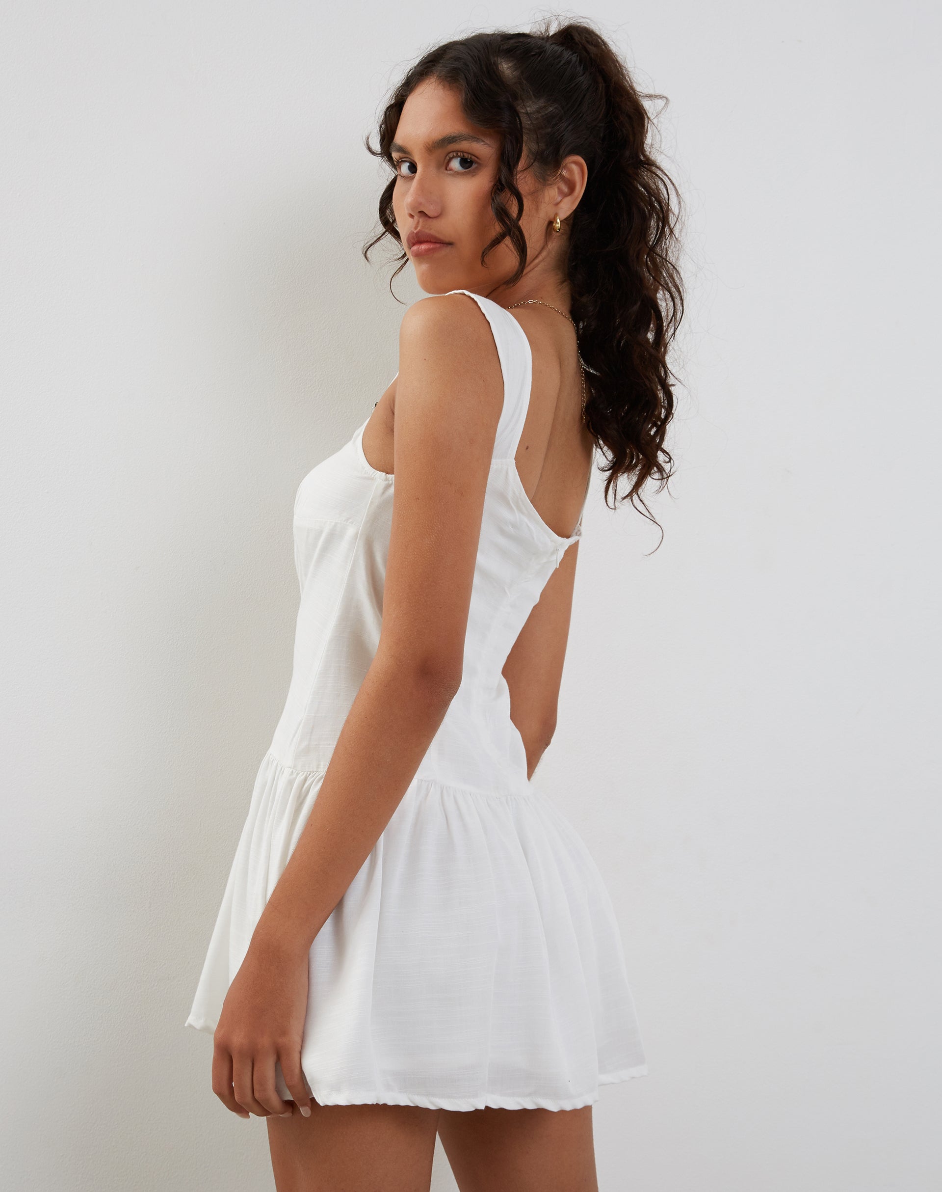 Image of Nihao Mini Dress in White