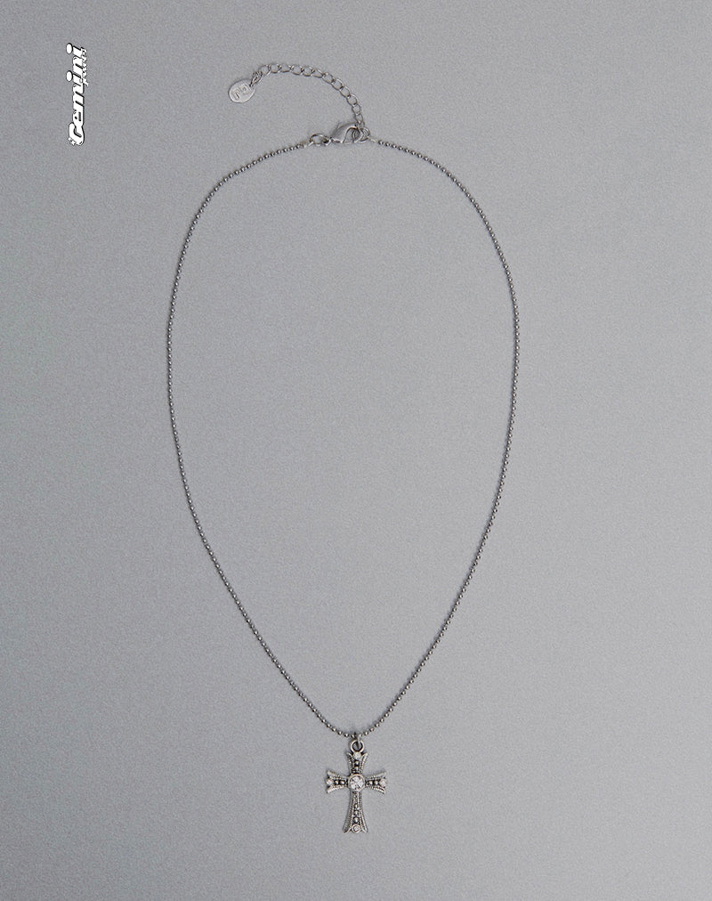 Silver Cross Necklace | Niki – motelrocks.com