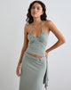 Image of Nina Beaded Halter Top in London Fog